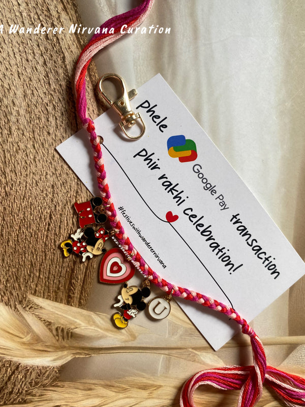 Mickey Minnie Charm Rakhi Bagcharm