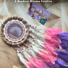 Cotton candy Skies Dreamcatcher Keychain Combo