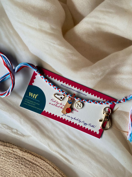 Cricket Charm Rakhi Keychain
