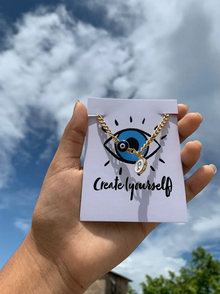 Evil eye Bracelet with Alphabet