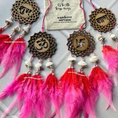 Shubh Labh Ohm Swastik Pink-Red Shagun