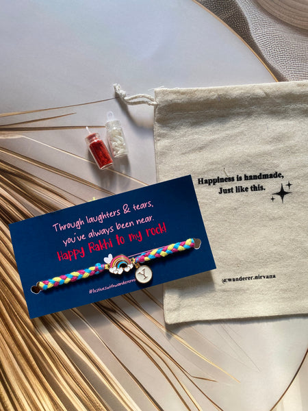 Rainbow Kids Rakhi with Alphabet