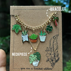 Nature Lover Stack Matching Nature Lover Bracelet and Neckpiece Set Green-themed Nature Lover Stack