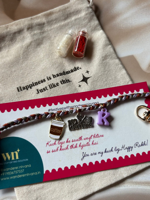 Knitting Charm Rakhi Keychain