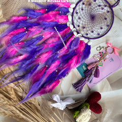 Purple Dreamcatcher Bagcharm Flower Hamper Box