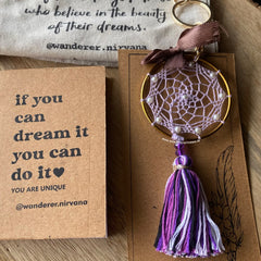 Lavender Boho Dreamcatcher Keychain