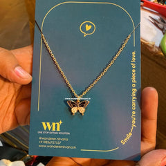 Monochrome Butterfly Neckpiece