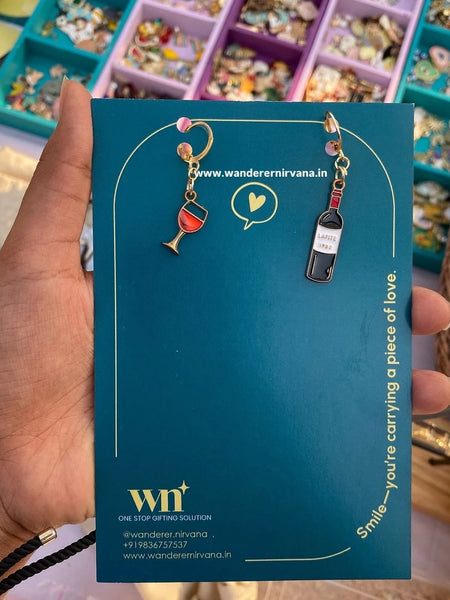 Wine Mismatched Earrings