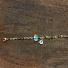 Blue and Lavender Hamsa Bracelet