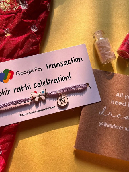 Evil Eye Butterfly Rakhi with Initial