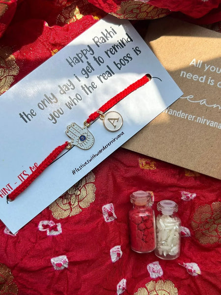 Saanjh Hamsa Rakhi with Alphabet