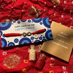 Infinity evil eye rakhi with Intial