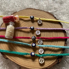 Evil Eye Rakhi with alphabet