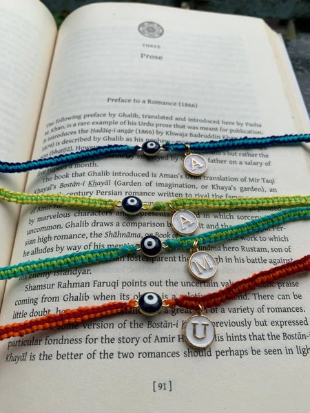 Evil Eye Rakhi with alphabet