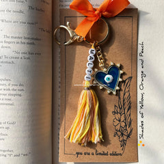 Multipurpose Keychain + Bagcharm( heart evil eye)