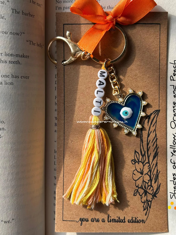 Multipurpose Keychain + Bagcharm( heart evil eye)