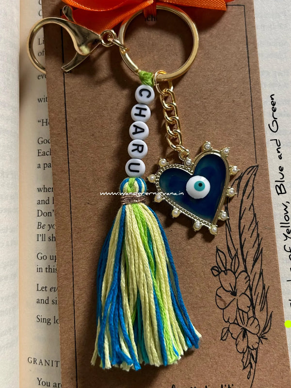 Multipurpose Keychain + Bagcharm( heart evil eye)