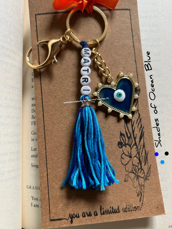 Multipurpose Keychain + Bagcharm( heart evil eye)