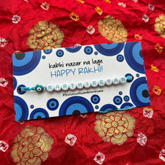 Name evil eye rakhi -blue