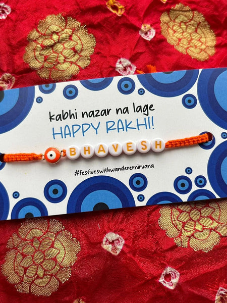 Name Evil eye Rakhi- orange