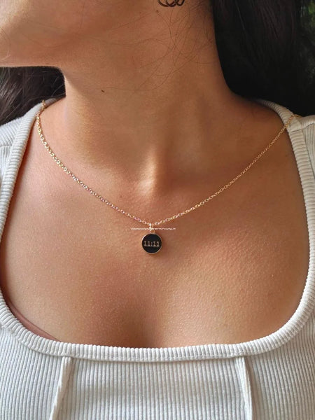 11:11 Affirmation neckpiece. 11:11 Affirmation Neckpiece Black background 11:11 Affirmation Necklace Thin chain 11:11 Affirmation Neckpiece