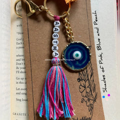 Multipurpose Keychain + Bagcharm( circle evil eye)