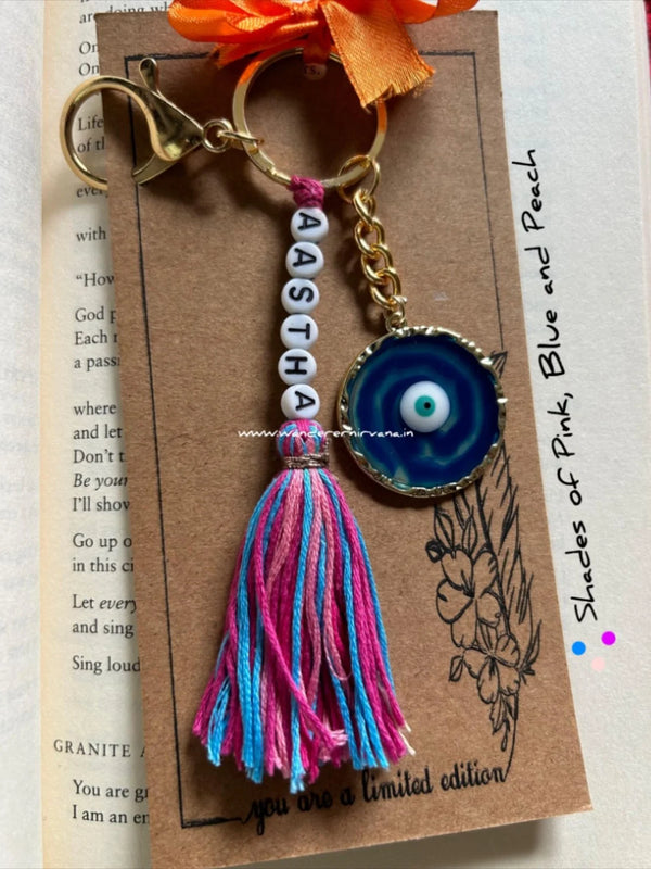 Multipurpose Keychain + Bagcharm( circle evil eye)