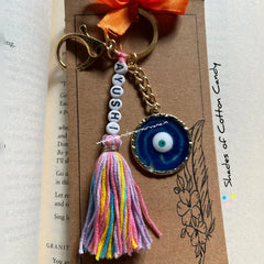 Multipurpose Keychain + Bagcharm( circle evil eye)