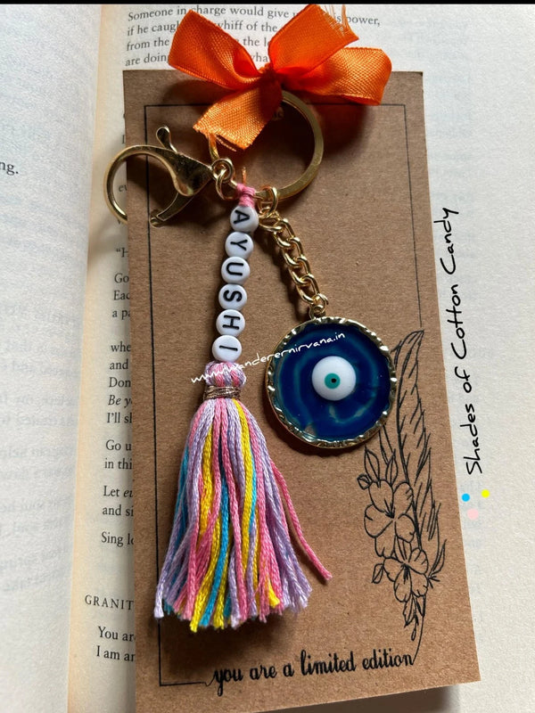 Multipurpose Keychain + Bagcharm( circle evil eye)