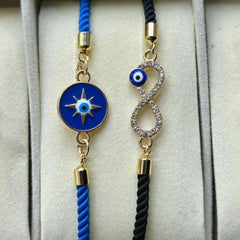 Luxe Compass and Infinity Evil eye  Combo