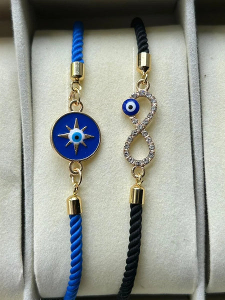 Luxe Compass and Infinity Evil eye  Combo