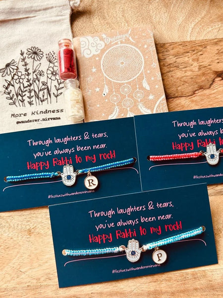 Saanjh Hamsa Rakhi with Alphabet