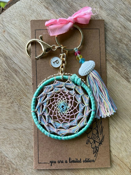 Minty Hues Dreamcatcher keychain