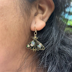 Black Moth Earrings