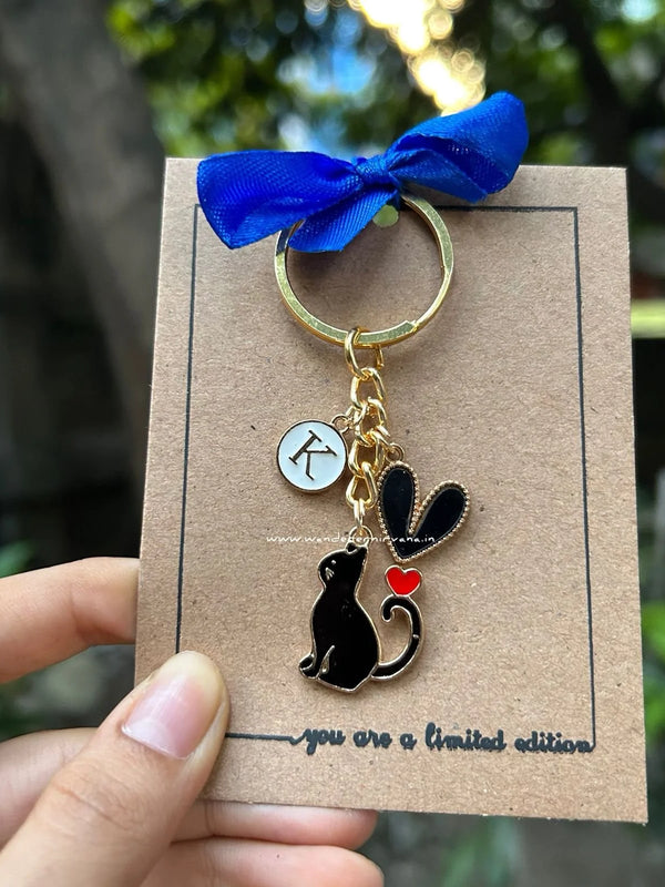 Cat Lover Keychain ( Black )