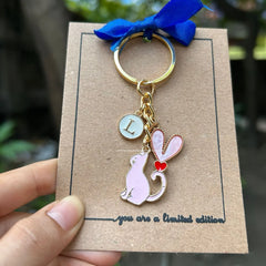 Cat Lover  Keychain ( Pink)