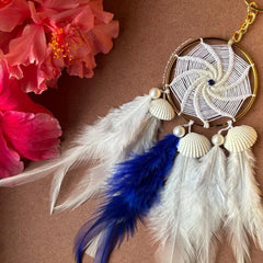 Cobalt Blue Dreamcatcher Keychain Handcrafted Cobalt Blue Dreamcatcher Keychain Dreamcatcher Keychain in Cobalt Blue