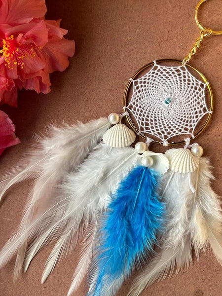 Blue Eyes Hypnotize Dreamcatcher keychain