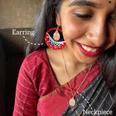 Aparajita Durga  Earrings and neckpiece Combo