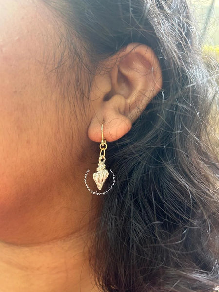 White Shankh Earrings