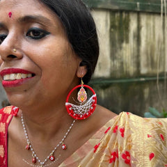 Aparajita Earring and Neckpiece Combo Handcrafted Aparajita Earring and Neckpiece Combo Unisex Aparajita Earring and Neckpiece Combo