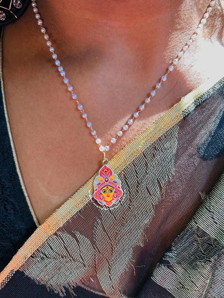 Durga Pearl Neckpiece Handcrafted Durga Pearl Neckpiece Unisex Durga Pearl Neckpiece for versatile styling