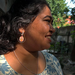 Durga Pearl Combo Handcrafted Durga Pearl Earrings and Neckpiece Unisex Durga Pearl Jewelry Set