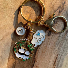 Panda Couple Keychain