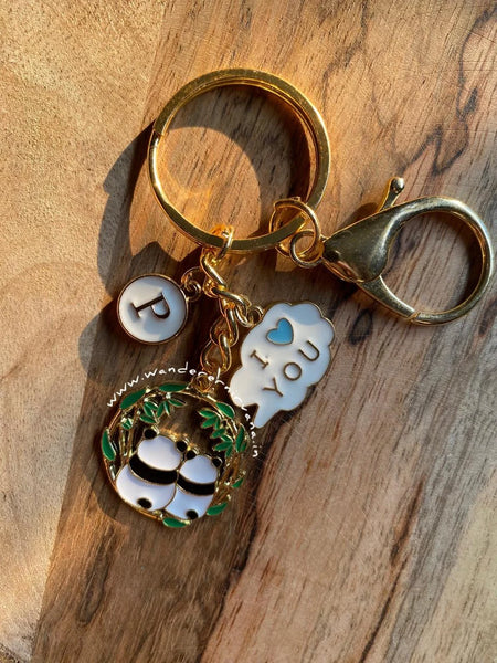 Panda Couple Keychain