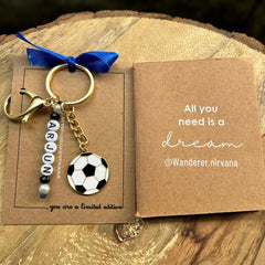 Football Name Keychain