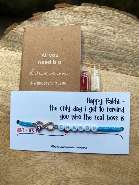 Infinity Evileye Name Rakhi