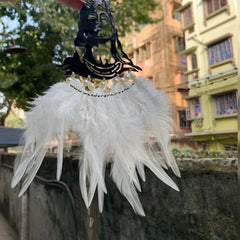 with white or blue feathers, acrylic Shivji engraving. Handmade in India. Perfect for gifting. Ships globally. Buy now!