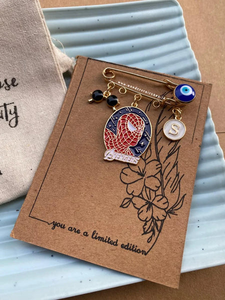 SpiderMan EvilEye Personalised Brooch