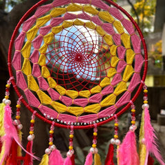 Rosy Pink Yellow Dreamcatcher